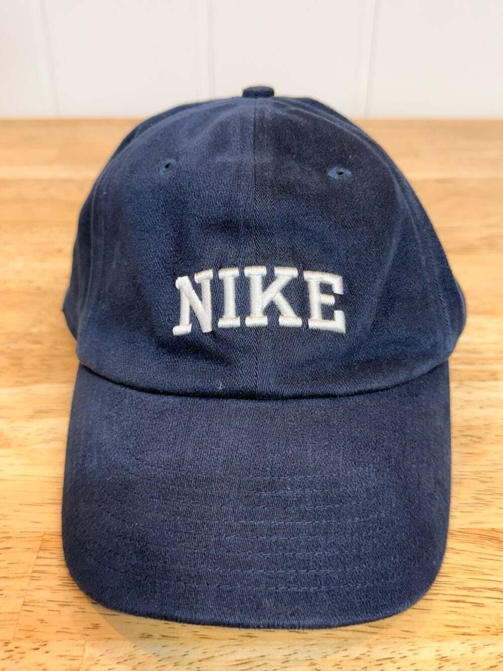 Vintage Nike Embroidered Spellout Logo Navy Blue Baseball Cap